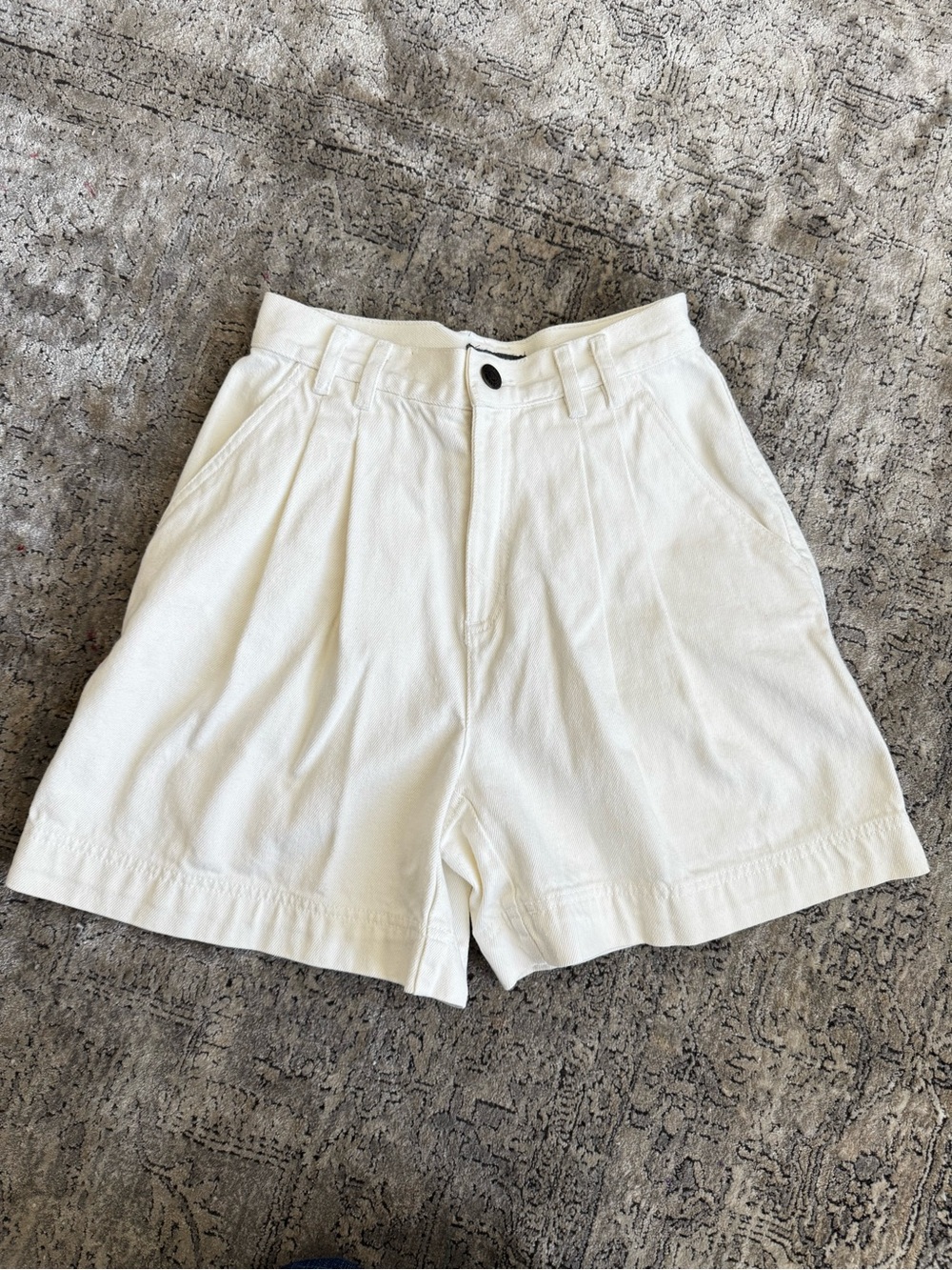 High-Waist White Women's Shorts